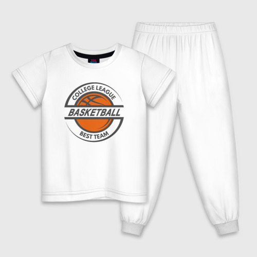 Детская пижама из хлопка с принтом Basketball best team, вид спереди №1
