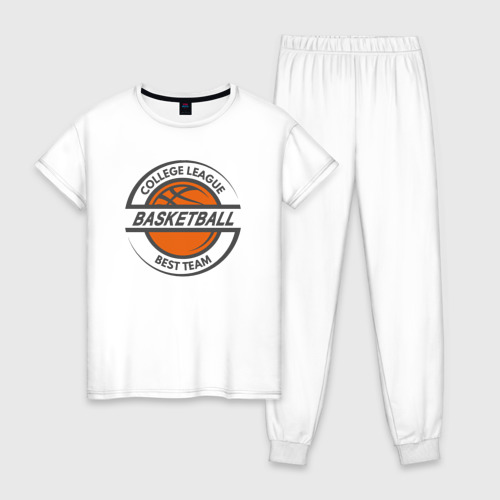 Женская пижама из хлопка с принтом Basketball best team, вид спереди №1