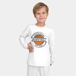 Пижама с принтом Basketball best team для ребенка, вид на модели спереди №2. Цвет основы: белый