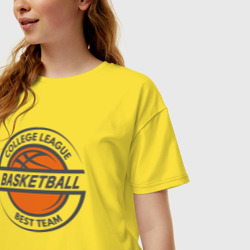 Женская футболка хлопок Oversize Basketball best team - фото 2