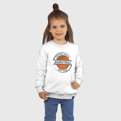Свитшот с принтом Basketball best team для ребенка, вид на модели спереди №2. Цвет основы: белый