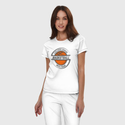 Пижама с принтом Basketball best team для женщины, вид на модели спереди №2. Цвет основы: белый