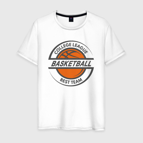 Мужская футболка из хлопка с принтом Basketball best team, вид спереди №1