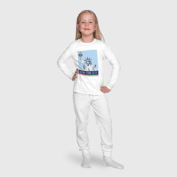 Пижама с принтом Style New York для ребенка, вид на модели спереди №4. Цвет основы: белый