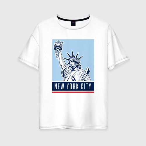 Женская футболка из хлопка оверсайз с принтом Style New York, вид спереди №1