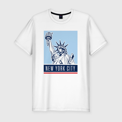 Мужская приталенная футболка из хлопка с принтом Style New York, вид спереди №1