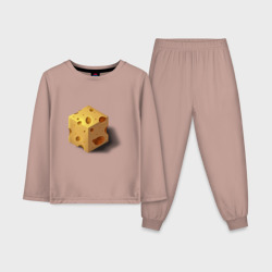 Кубик сыра – Детская пижама с лонгсливом хлопок с принтом купить
