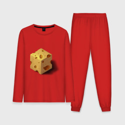 Кубик сыра – Мужская пижама с лонгсливом хлопок с принтом купить