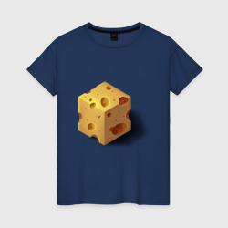 Кубик сыра – Женская футболка хлопок с принтом купить со скидкой в -20%