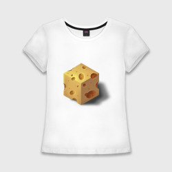 Кубик сыра – Женская футболка хлопок Slim с принтом купить