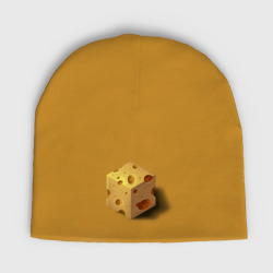 Кубик сыра – Женская шапка демисезонная с принтом купить