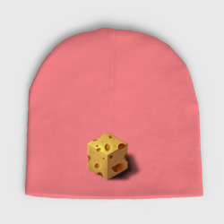 Кубик сыра – Мужская шапка демисезонная с принтом купить