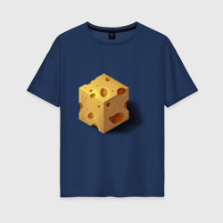Кубик сыра – Женская футболка хлопок Oversize с принтом купить со скидкой в -16%