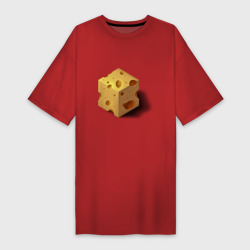 Кубик сыра – Платье-футболка хлопок с принтом купить