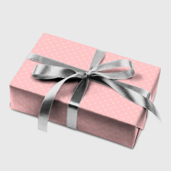 Бумага с принтом Светлый розовый в мелкий белый горошек для любого человека, вид спереди №5. Цвет основы: белый
