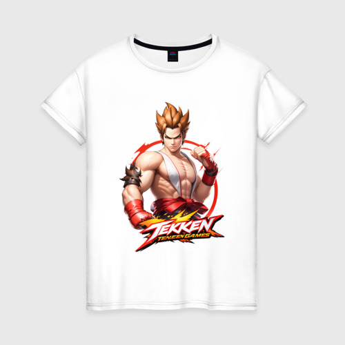 Женская футболка из хлопка с принтом Персонаж из игры Tekken, вид спереди №1