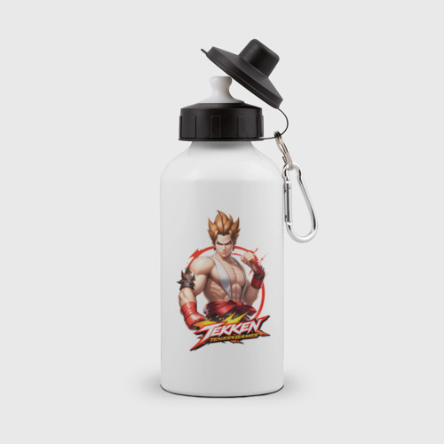 Бутылка спортивная с принтом Персонаж из игры Tekken, вид спереди №1