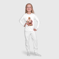 Пижама с принтом Персонаж из игры Tekken для ребенка, вид на модели спереди №4. Цвет основы: белый