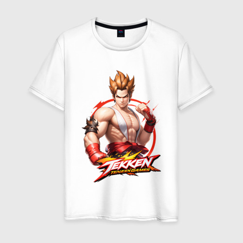 Мужская футболка из хлопка с принтом Персонаж из игры Tekken, вид спереди №1