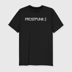Мужская футболка хлопок Slim Frostpunk 2 logo