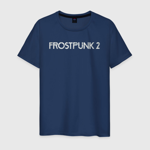 Мужская футболка из хлопка с принтом Frostpunk 2 logo, вид спереди №1