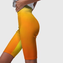 Велосипедки с принтом Яркий оранж для женщины, вид на модели спереди №3. Цвет основы: белый