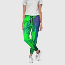 Зеленый фиолет – Женские брюки 3D с принтом купить