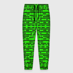 Мужские брюки 3D Чёрные полосы на зелёном фоне