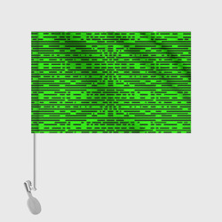 Флаг с принтом Чёрные полосы на зелёном фоне для любого человека, вид спереди №2. Цвет основы: белый
