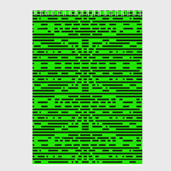 Скетчбук с принтом Чёрные полосы на зелёном фоне для любого человека, вид сзади №1. Цвет основы: белый