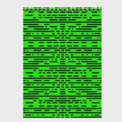 Чёрные полосы на зелёном фоне – Скетчбук с принтом купить