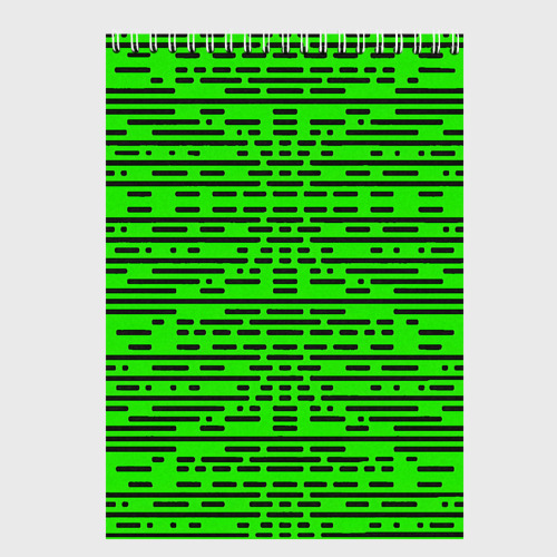 Скетчбуки с принтом Чёрные полосы на зелёном фоне, вид спереди №1