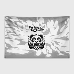Флаг-баннер My Chemical Romance рок панда на светлом фоне