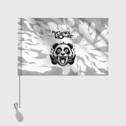 Флаг с принтом My Chemical Romance рок панда на светлом фоне для любого человека, вид спереди №2. Цвет основы: белый