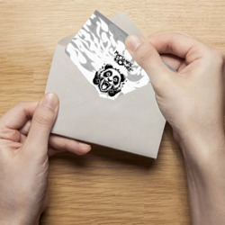 Открытка с принтом My Chemical Romance рок панда на светлом фоне для любого человека, вид спереди №3. Цвет основы: белый