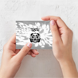 Открытка с принтом My Chemical Romance рок панда на светлом фоне для любого человека, вид спереди №2. Цвет основы: белый