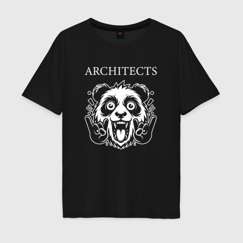 Мужская футболка хлопок Oversize Architects rock panda, цвет черный