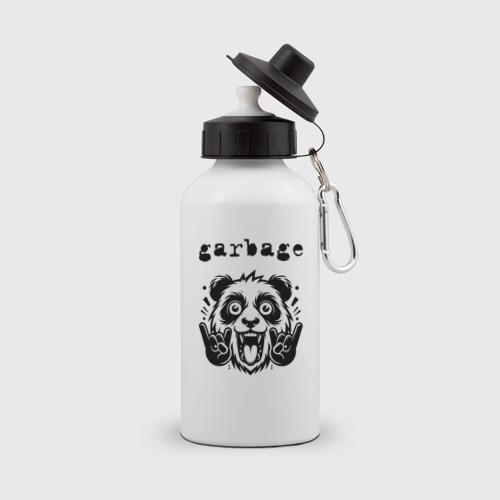 Бутылка спортивная с принтом Garbage - rock panda, вид спереди №1