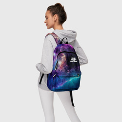 Рюкзак с принтом Imagine Dragons space rock для любого человека, вид спереди №4. Цвет основы: белый