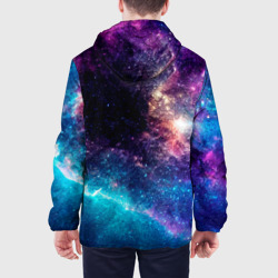 Куртка с принтом Imagine Dragons space rock для мужчины, вид на модели сзади №2. Цвет основы: черный