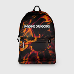 Рюкзак с принтом Imagine Dragons red lava для любого человека, вид спереди №3. Цвет основы: белый