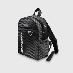 Рюкзак с принтом Genesis sport carbon для ребенка, вид на модели спереди №3. Цвет основы: белый
