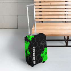 Чехол для чемодана 3D Jaguar green sport hexagon - фото 2