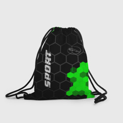 Jaguar green sport hexagon – Рюкзак-мешок 3D с принтом купить со скидкой в -25%