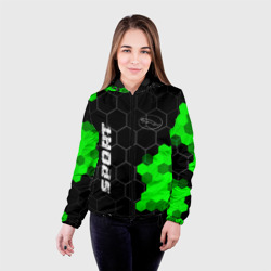 Женская куртка 3D Jaguar green sport hexagon - фото 2