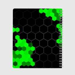 Тетрадь с принтом Jaguar green sport hexagon для любого человека, вид сзади №1. Цвет основы: крупная клетка