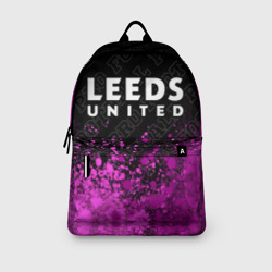Рюкзак с принтом Leeds United pro football посередине для любого человека, вид спереди №3. Цвет основы: белый