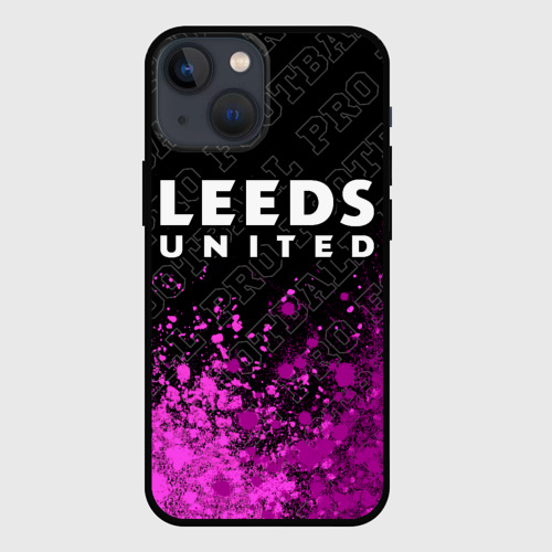 Чехол для iPhone 13 mini с принтом Leeds United pro football посередине, вид спереди №1