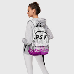 Рюкзак с принтом PSV pro football посередине для любого человека, вид спереди №4. Цвет основы: белый