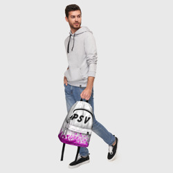Рюкзак с принтом PSV pro football посередине для любого человека, вид спереди №5. Цвет основы: белый